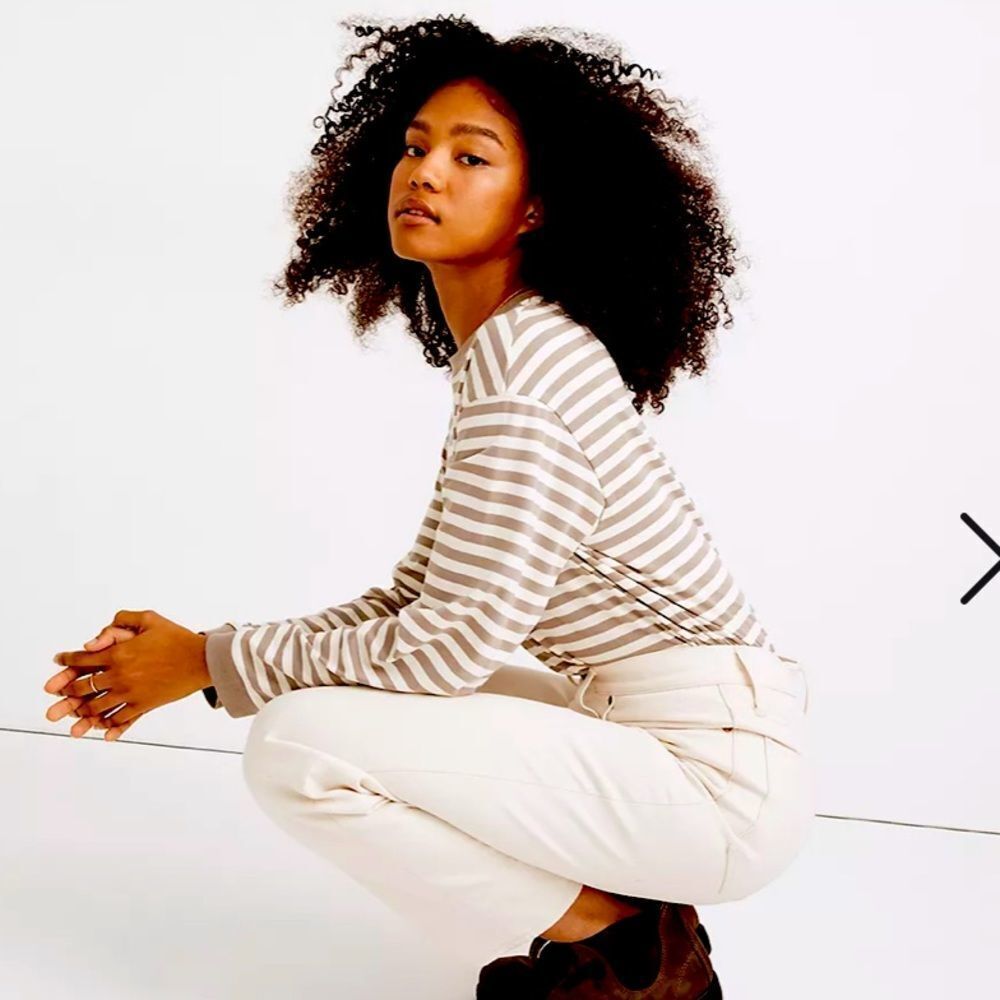 The Perfect Vintage Straight Jean in Vintage Canvas with raw hem